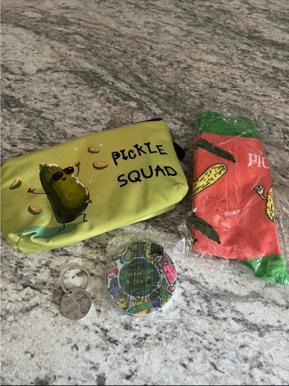 Pickle Squad Cosmetic Bag & Accessories 4 piece bundle NWOT